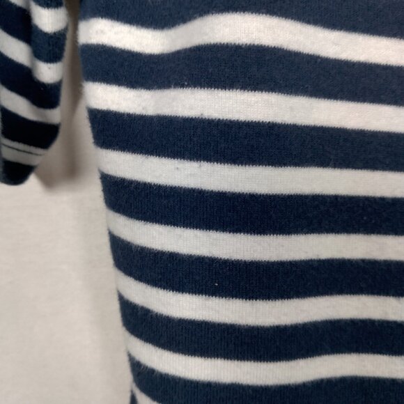 Lauren Ralph Lauren Shirt Women L Blue White Nautical Sailor Striped Gold Button - Picture 15 of 15